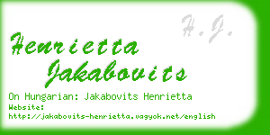 henrietta jakabovits business card